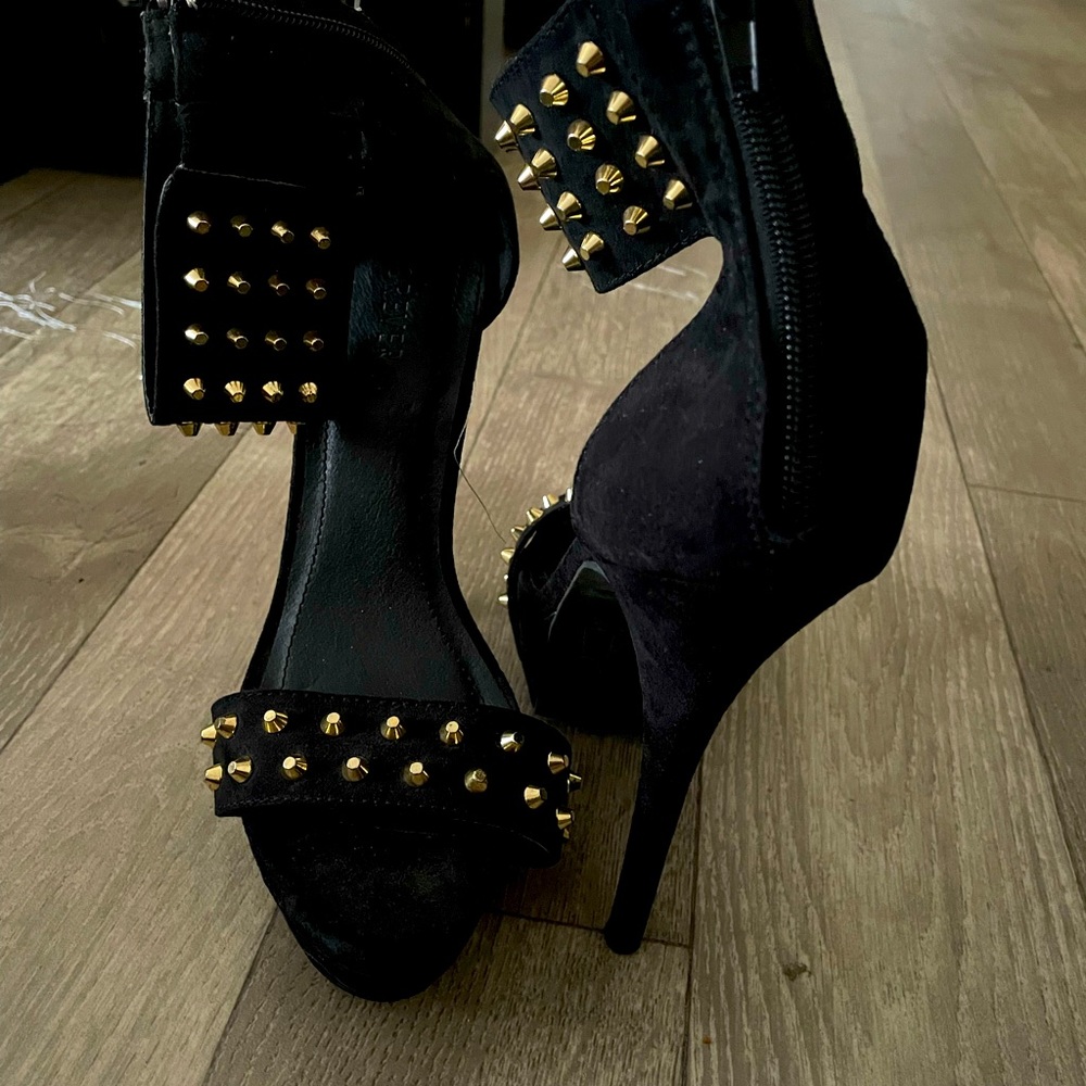 Gold studded heels